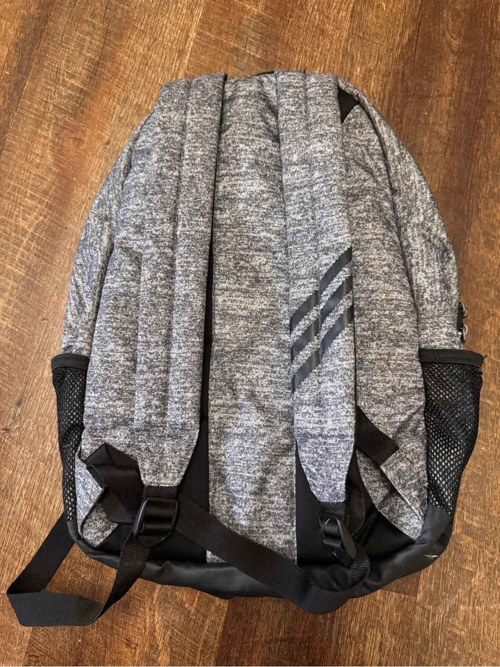 Adidas Original Gray Heather Backpack Trefoil Laptop School Travel Book Bag
